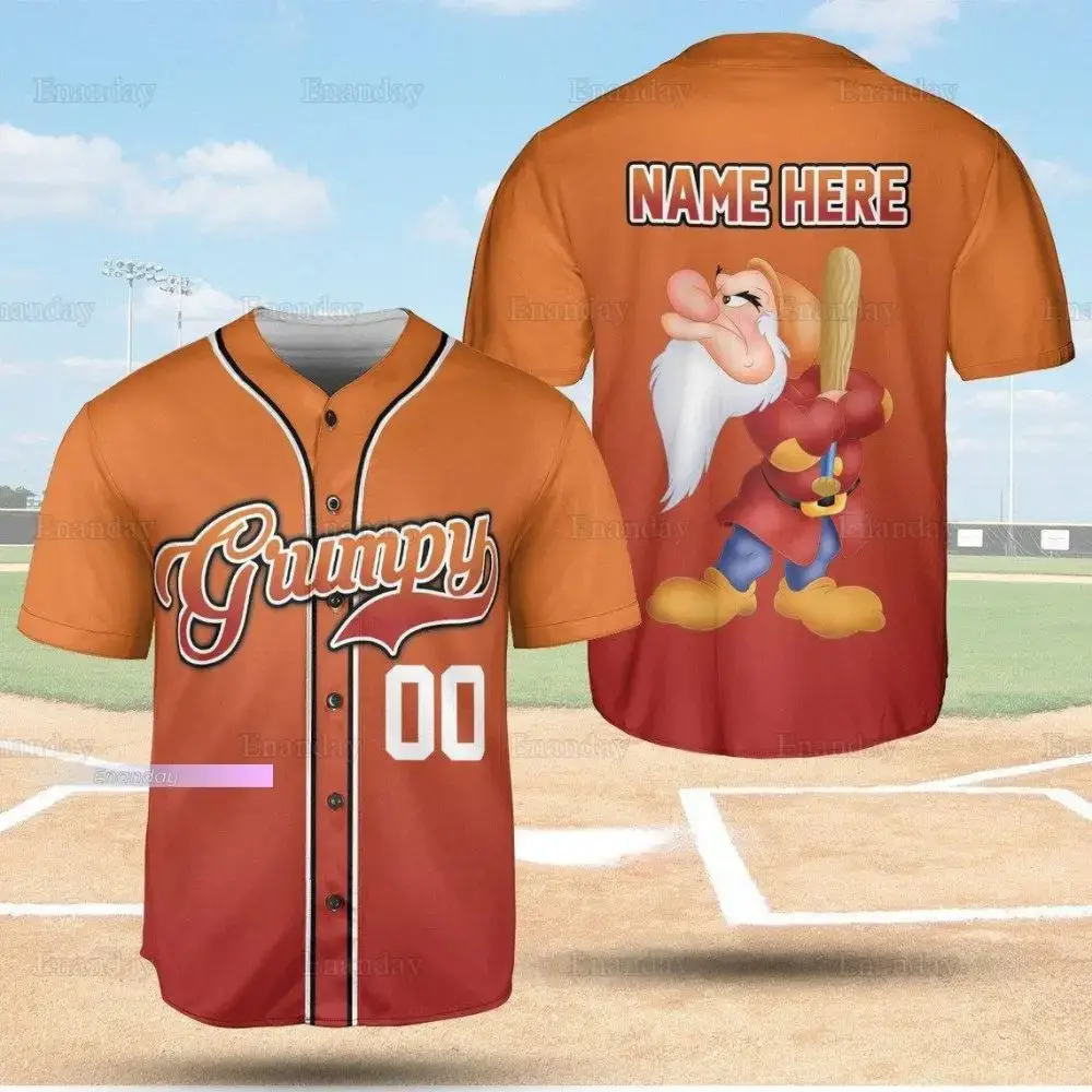 Custom Grumpy Dwarf Baseball Jersey - Personalize Your Name & Number - Unique Gift For Fans Image