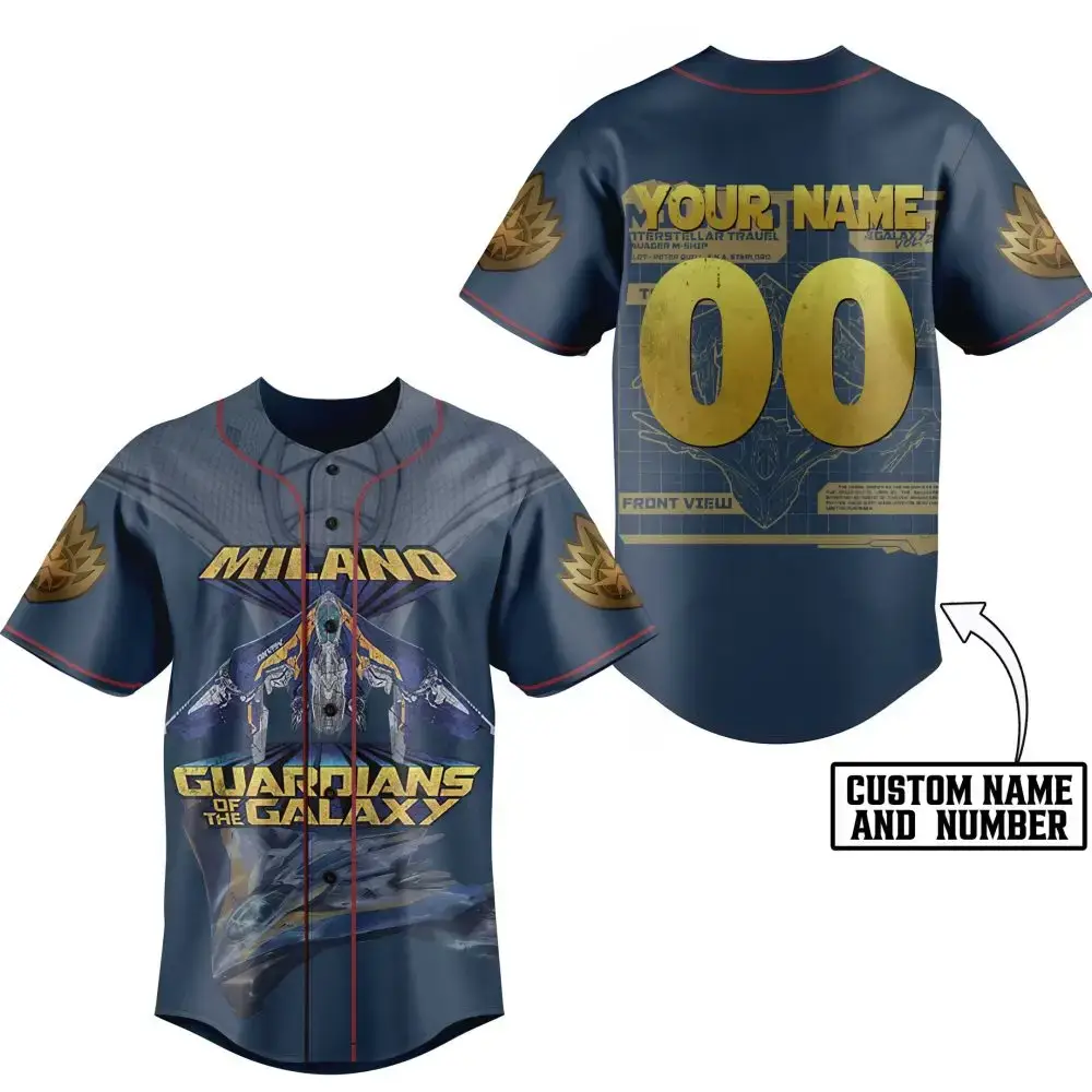 Custom Guardians Of The Galaxy Baseball Jersey – Milano Design, Add Your Name & Number! Image