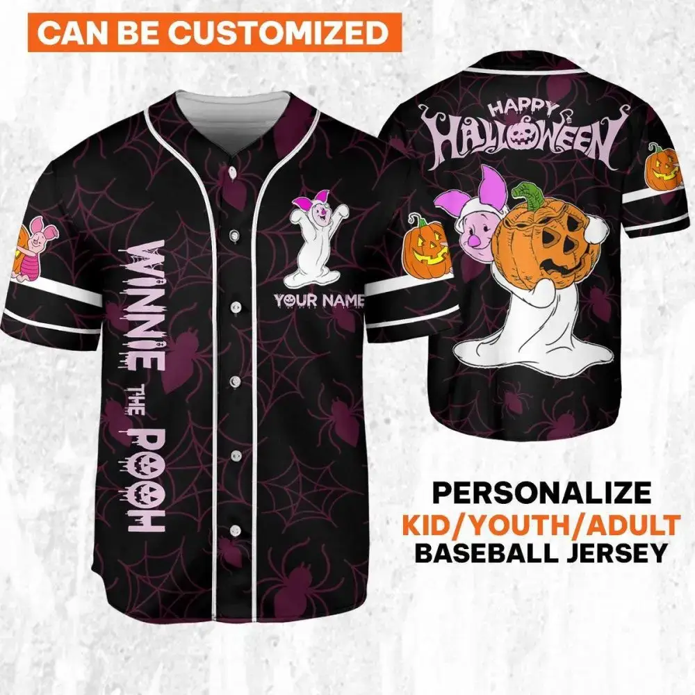 Custom Halloween Baseball Jersey – Personalize For Kids/Youth/Adults – Spooky Fun Design! Image