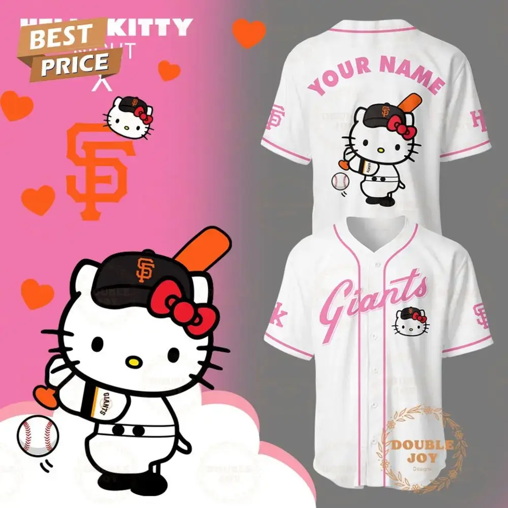 Custom Hello Kitty Giants Jersey – Personalized Baseball Fan Gear For Kids & Adults Image