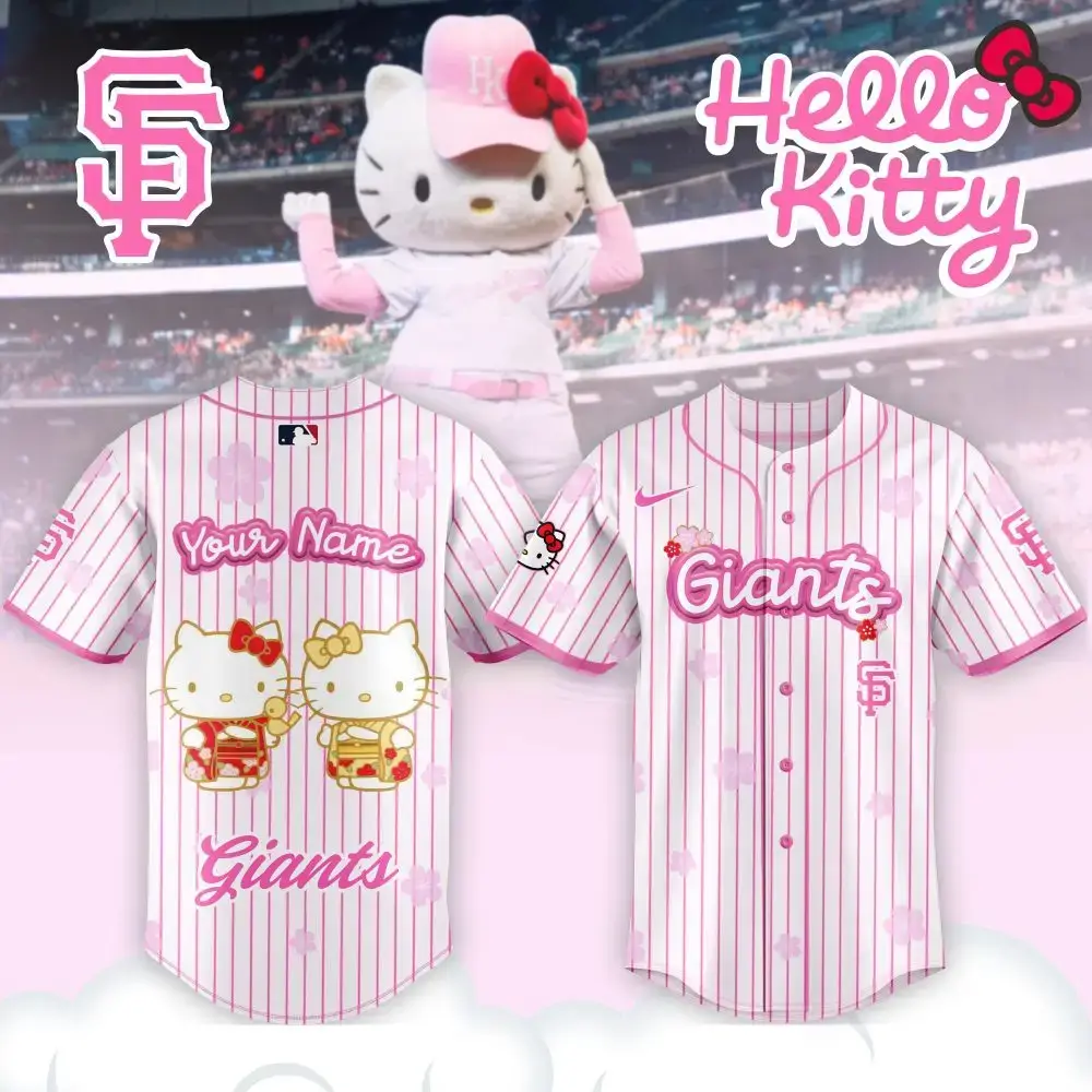 Custom Hello Kitty Giants Jersey – Personalized Mlb Fan Gear For Kids & Adults Image