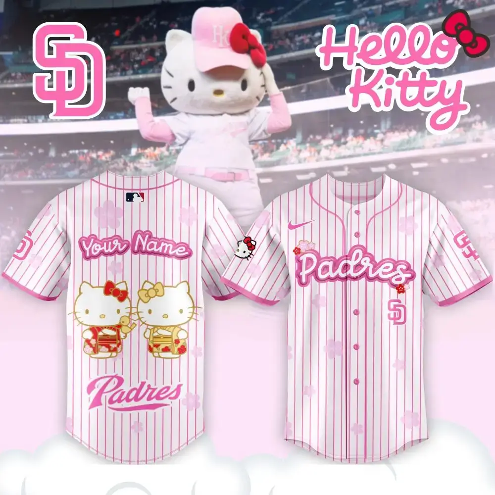 Custom Hello Kitty Padres Jersey – Cute & Personalized Fan Gear Image