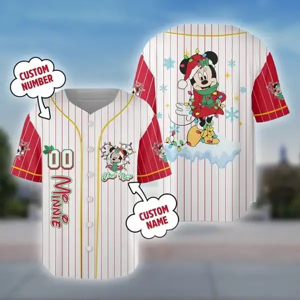 Custom Holiday-Themed Baseball Jersey - Personalized Name & Number Gift Image