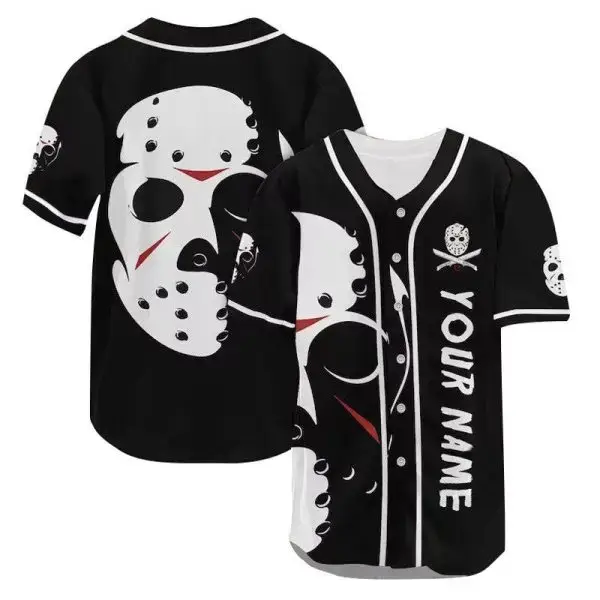 Custom Horror Baseball Jersey - Personalize With Your Name - Perfect For Halloween Fans Image