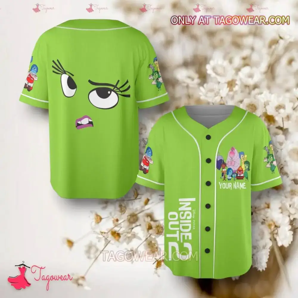 Custom Inside Out Baseball Jersey - Personalized Name, Vibrant Green Design, Perfect Gift! Image