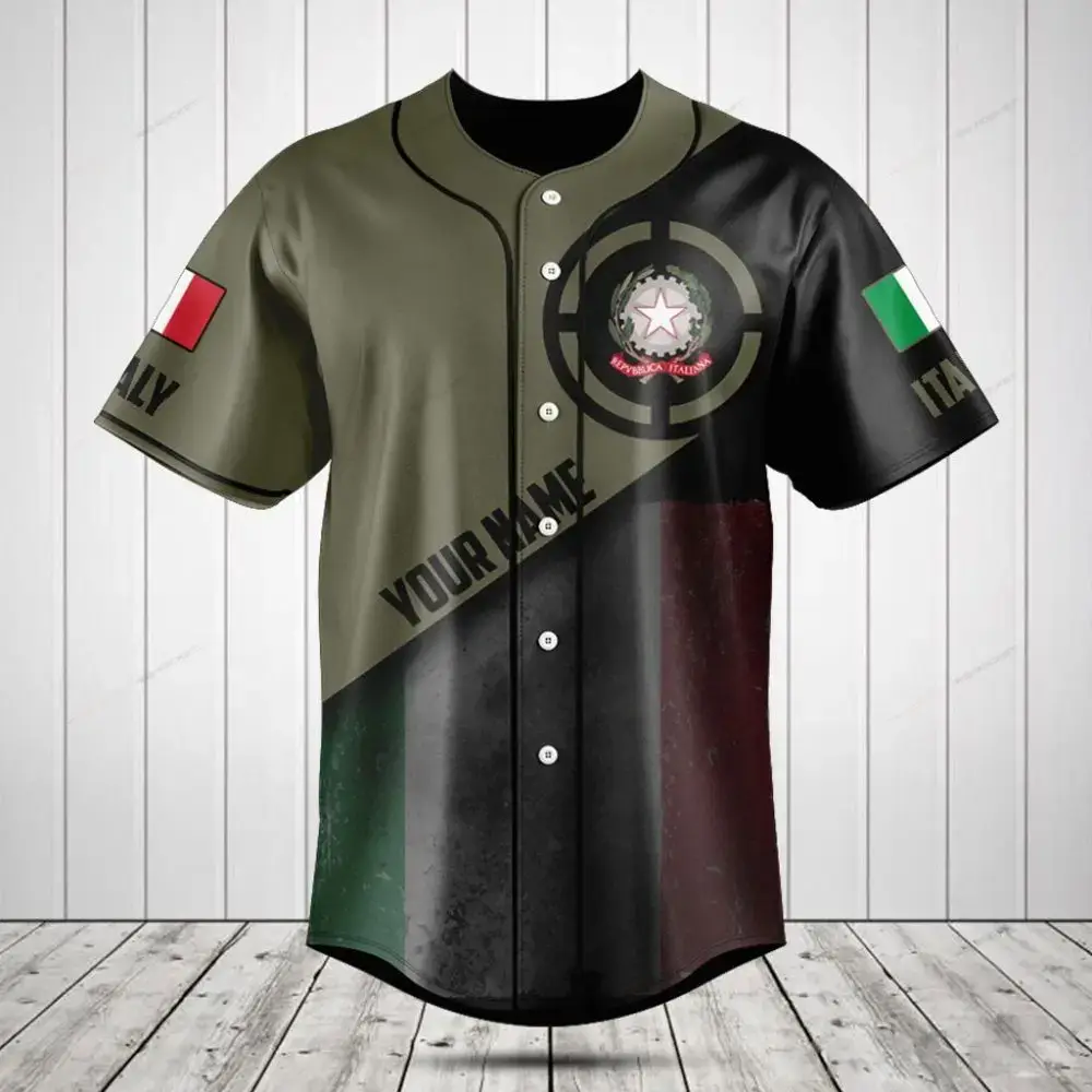 Custom Italian Flag Baseball Jersey – Personalize Your Style With Your Name Image