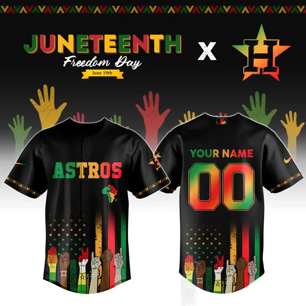 Custom Juneteenth Astros Jersey – Celebrate Freedom With Personalized Style! Image