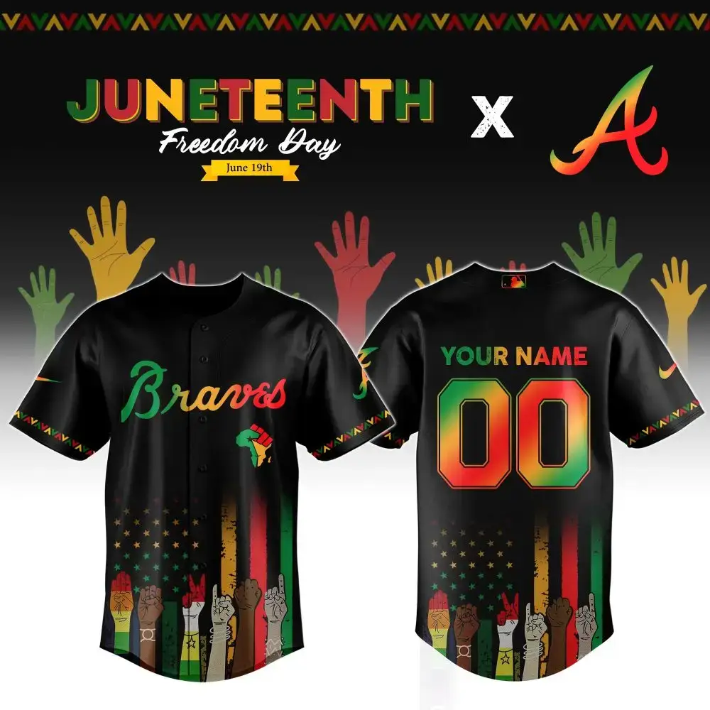 Custom Juneteenth Braves Jersey – Celebrate Freedom Day In Style! Image