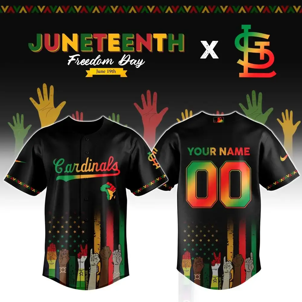 Custom Juneteenth Cardinals Jersey – Celebrate Freedom In Style! Personalize Yours Today! Image