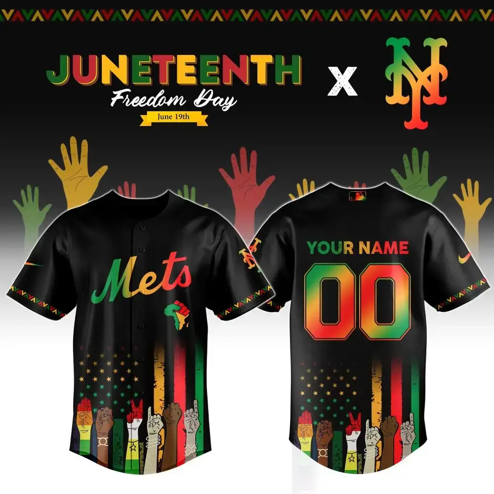 Custom Juneteenth Mets Jersey - Celebrate Freedom In Style! Personalize Now! Image