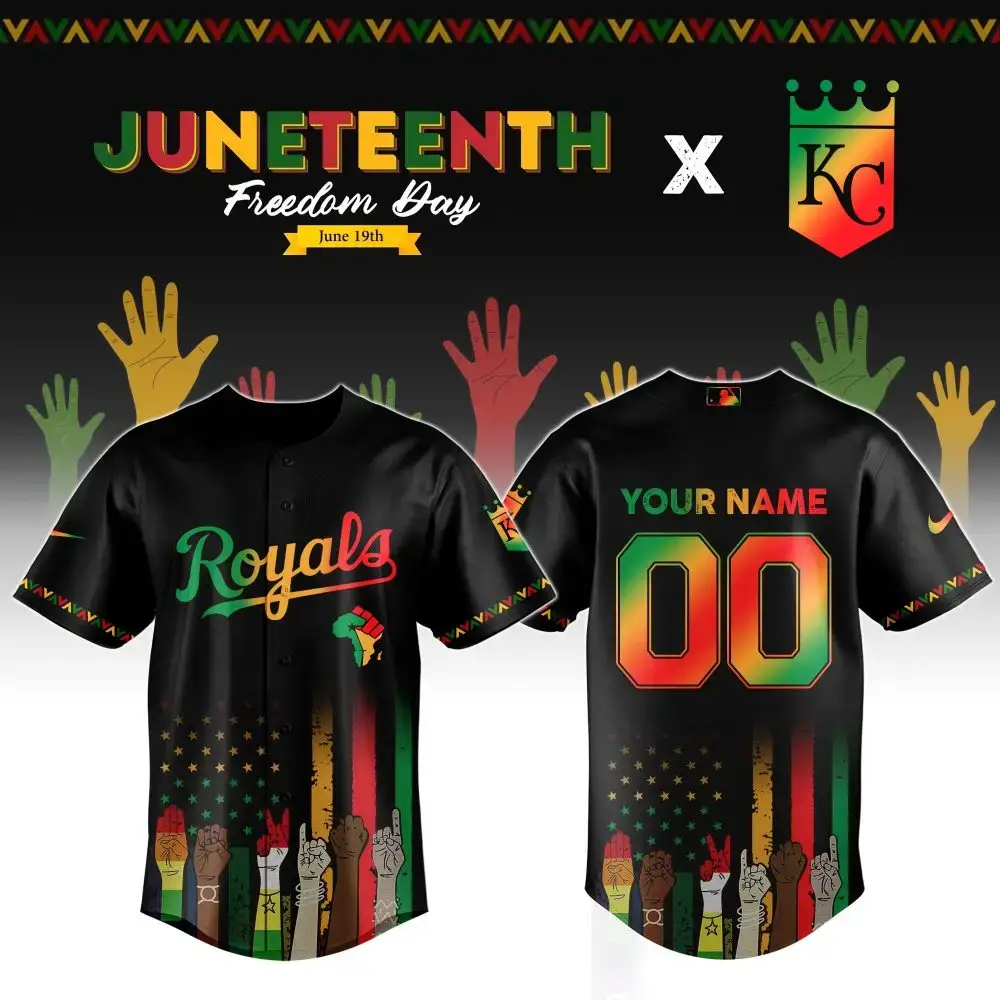 Custom Juneteenth Royals Baseball Jersey – Celebrate Freedom With Personalized Style! Image