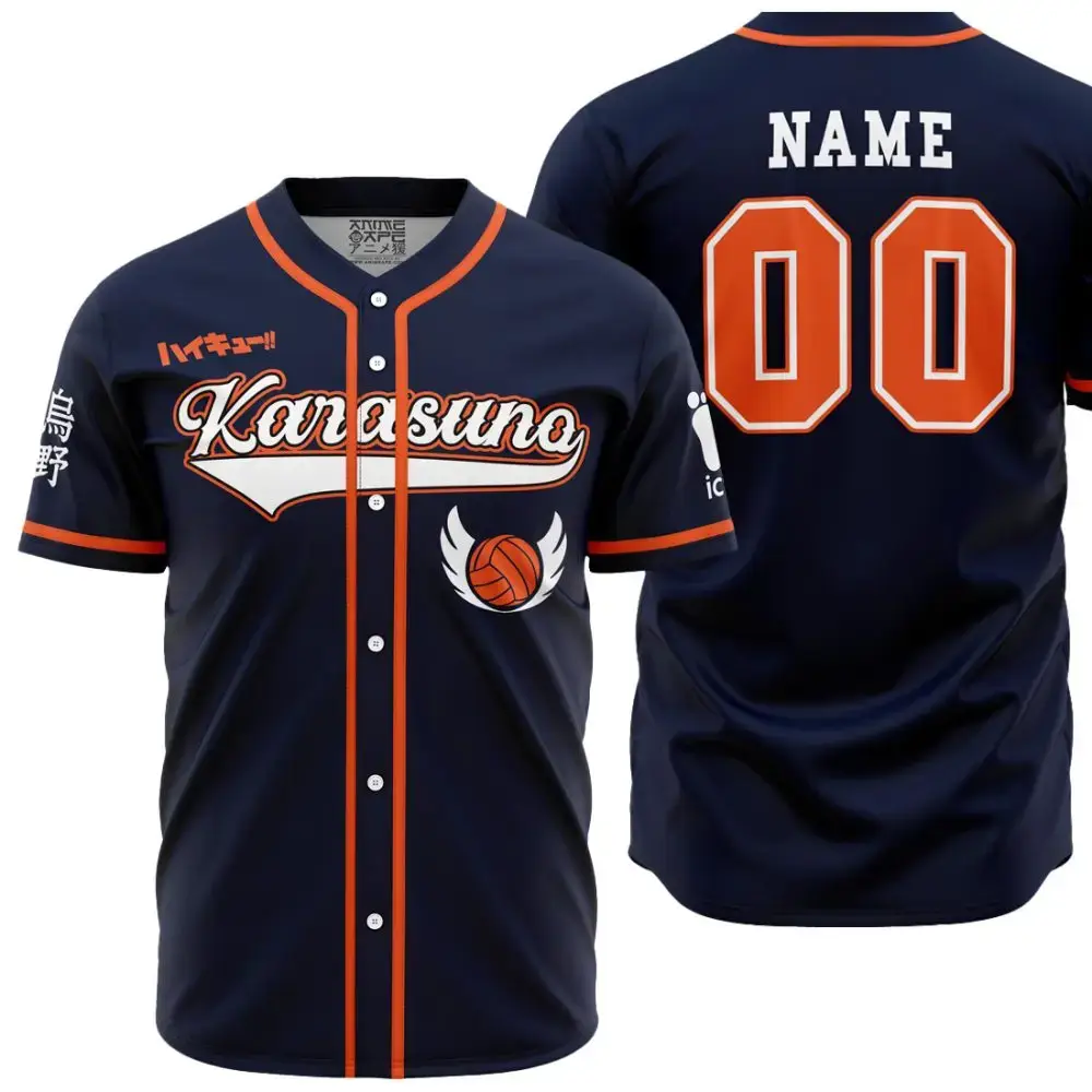 Custom Karasuno Baseball Jersey – Anime-Inspired, Personalized Name & Number, Premium Quality Shirt Image