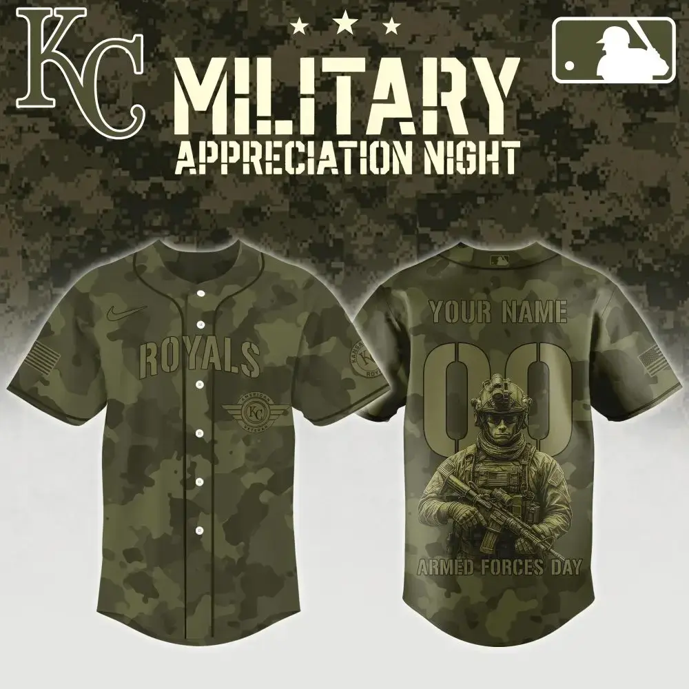 Custom Kc Royals Camo Jersey - Military Appreciation Night Edition Image