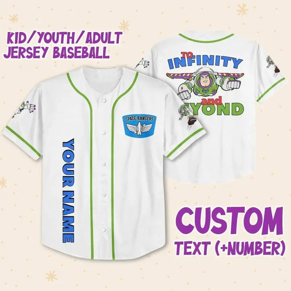 Custom Kids/Adult Baseball Jersey - Space Rangers Design, Add Your Name & Number! Image