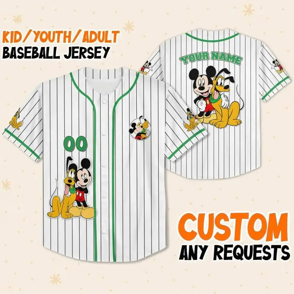 Custom Kids/Youth/Adult Baseball Jersey – Personalized Cartoon Design, Any Request! Image