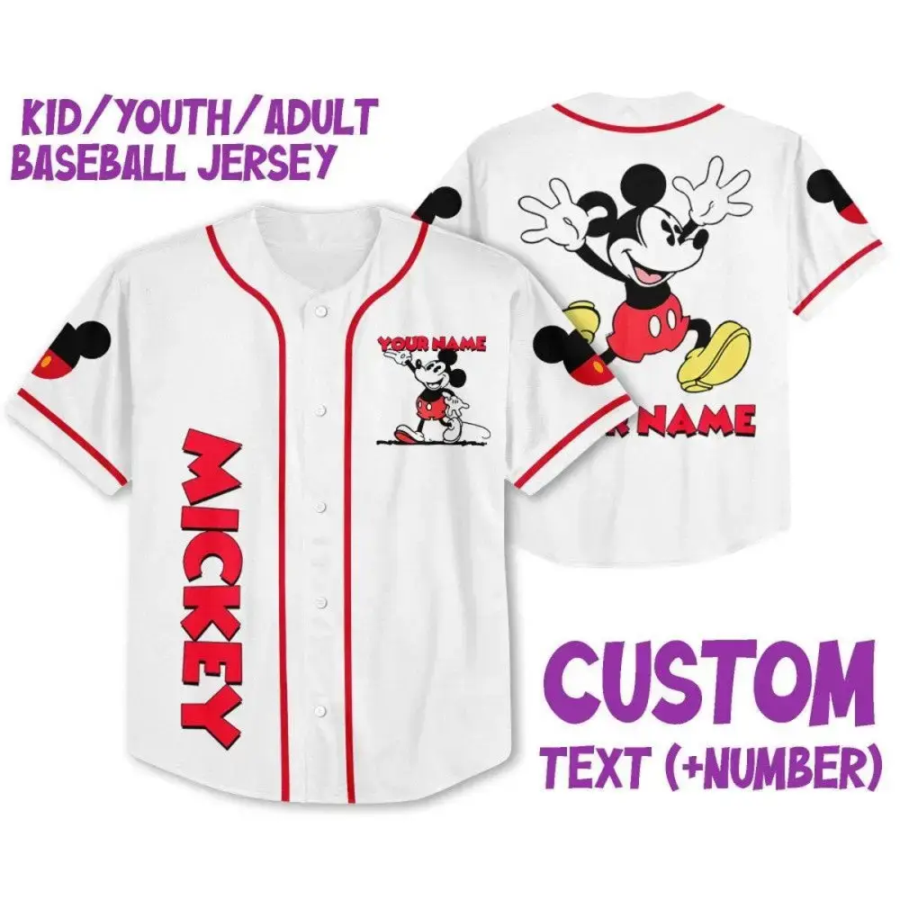 Custom Kids/Youth/Adult Baseball Jersey - Personalize With Name & Number - Disney Theme Image