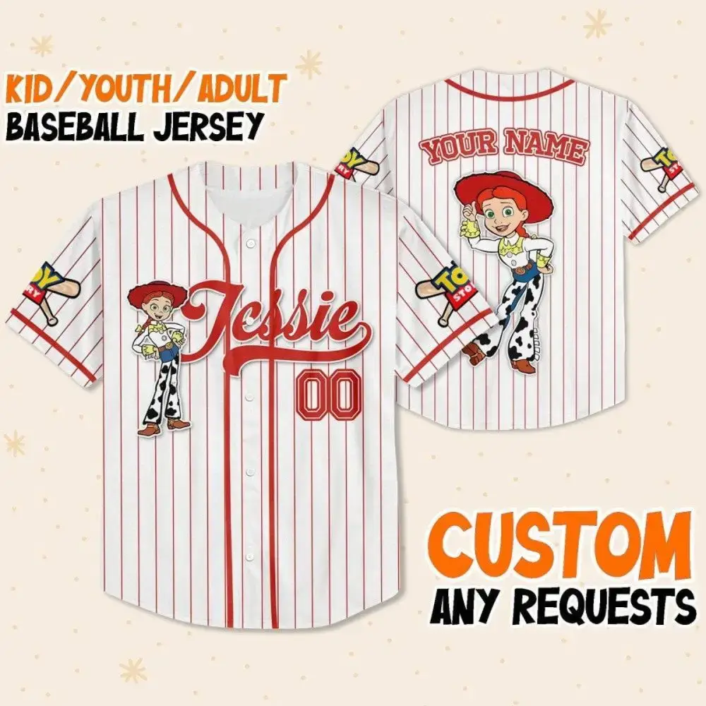 Custom Kids/Youth/Adult Baseball Jersey - Personalized Toy Design, Perfect Gift! Image