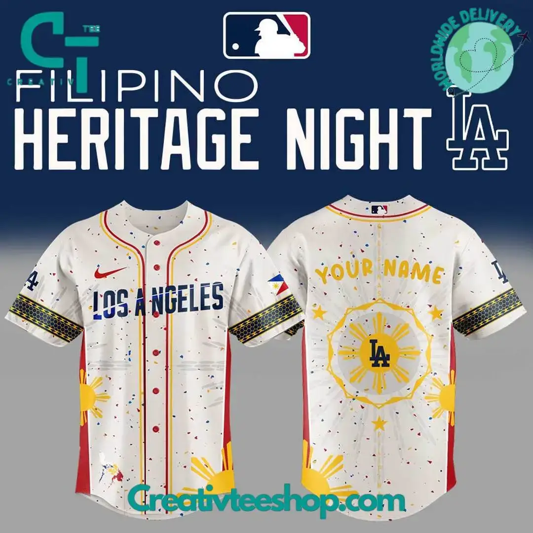 Custom La Baseball Jersey - Filipino Heritage Night Special Edition Image