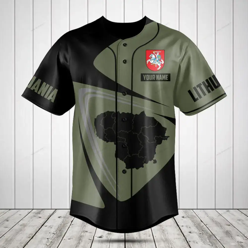 Custom Lithuania Baseball Jersey – Personalize Your Name & Number – Lightweight, Breathable Fabric Image
