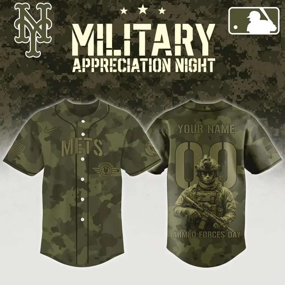 Custom Mets Camo Jersey - Military Appreciation Night Edition Image