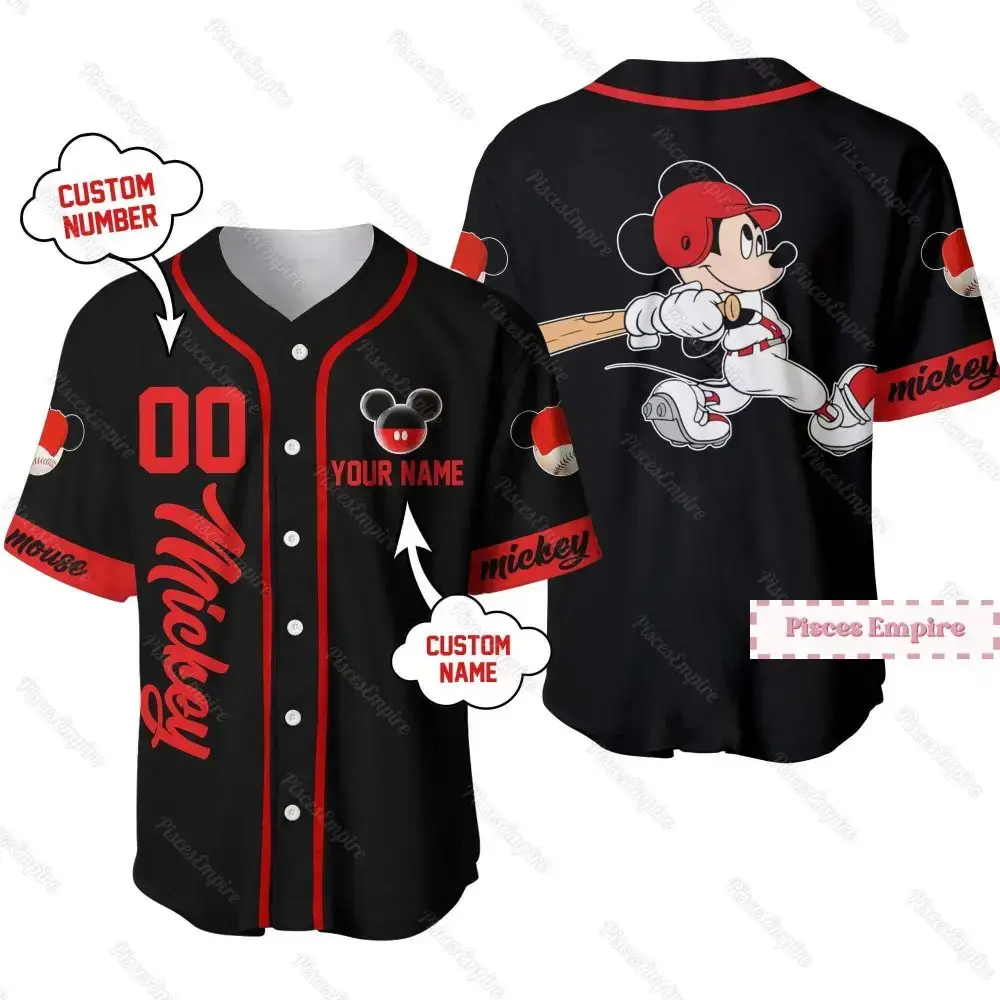 Custom Mickey Baseball Jersey – Personalize Name & Number – Perfect Gift For Fans! Image