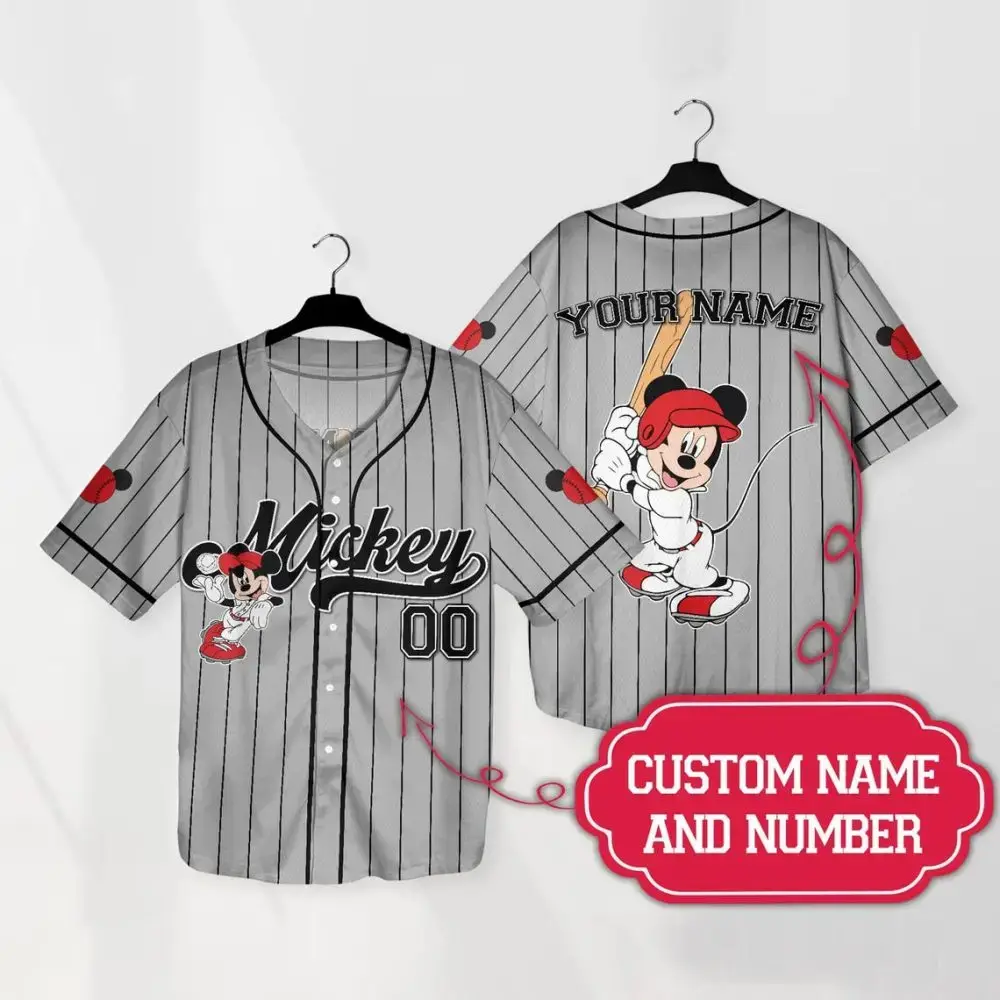 Custom Mickey Baseball Jersey – Personalize Name & Number For Unique Style! Image