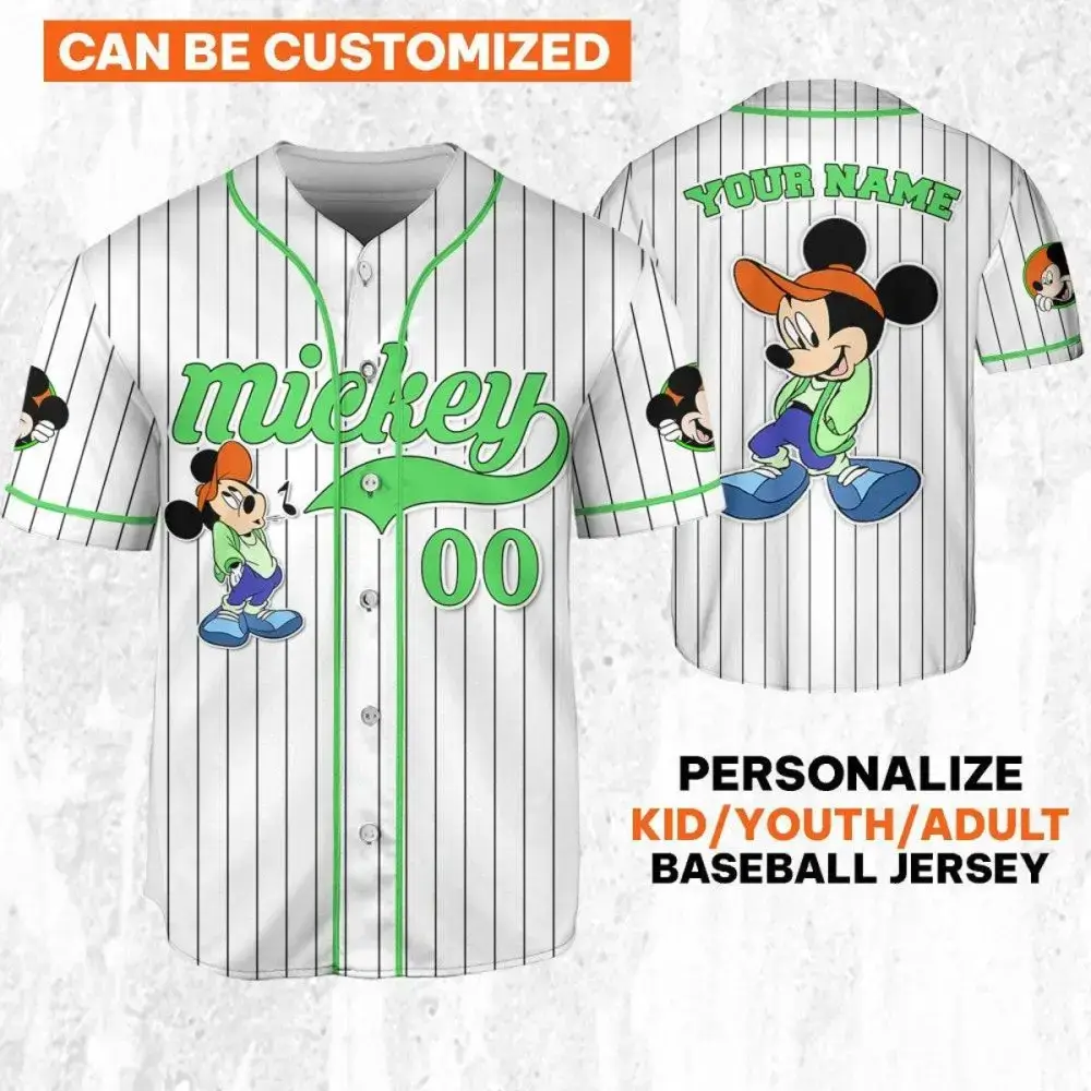 Custom Mickey Baseball Jersey - Personalize For Kids, Youth & Adults! Image