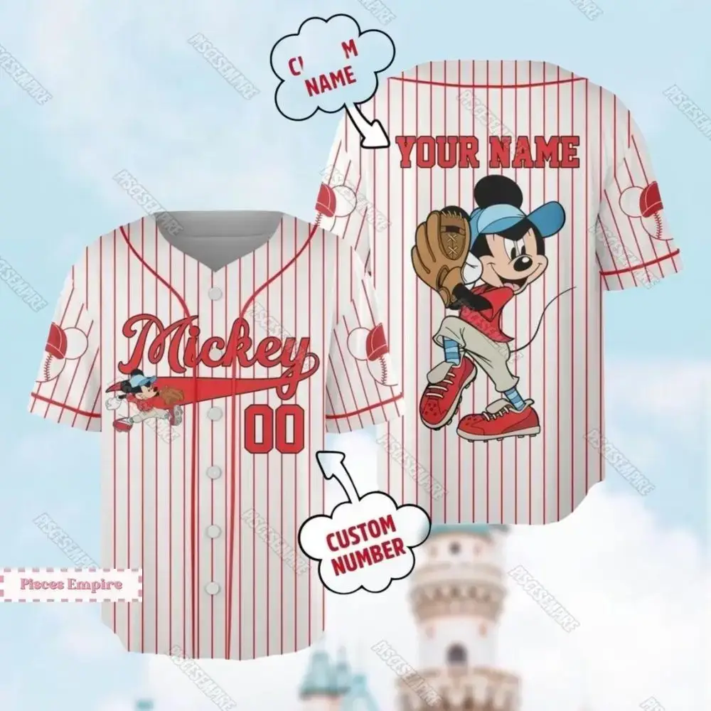 Custom Mickey Baseball Jersey - Personalize With Your Name & Number! Image