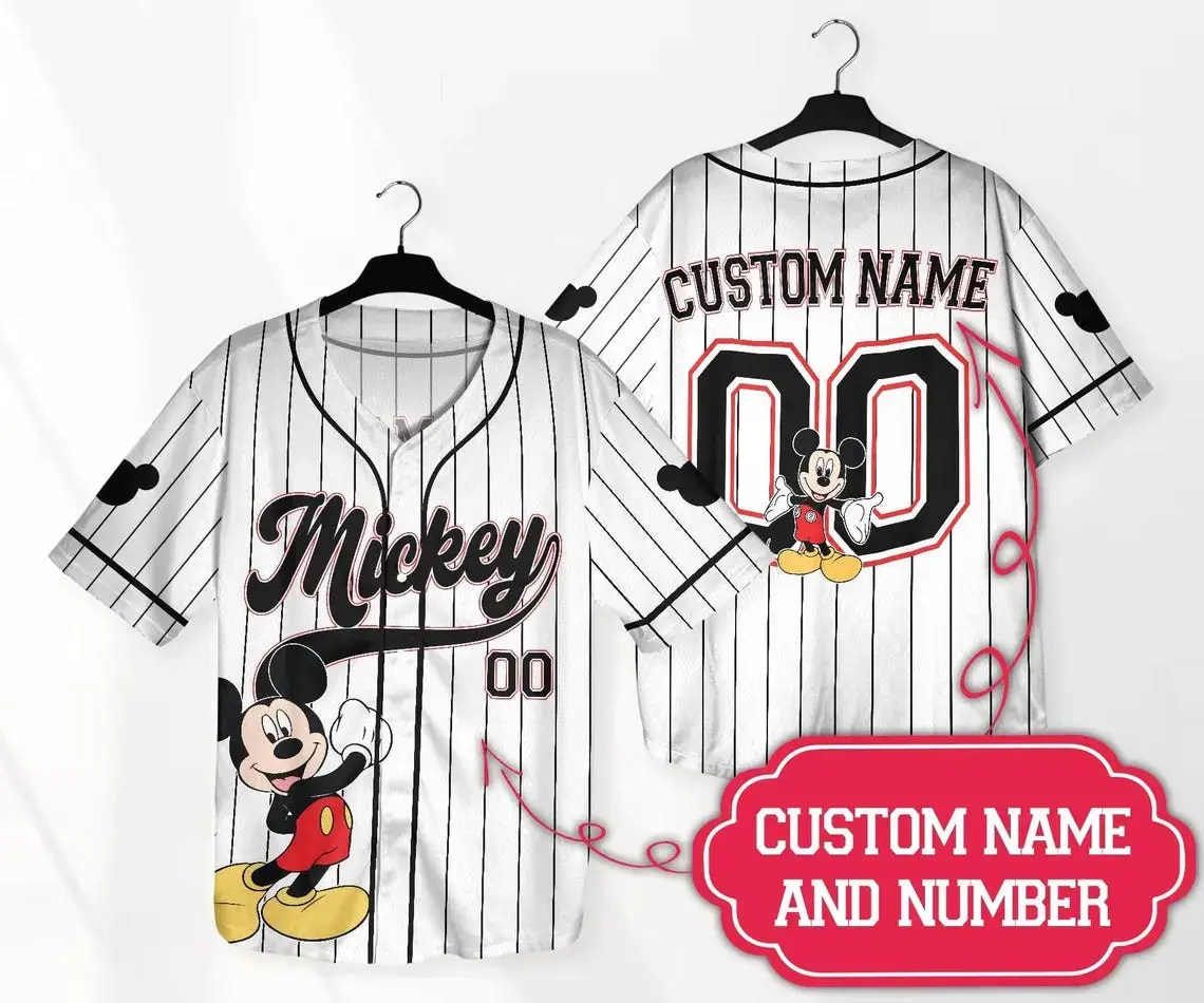 Custom Mickey Mouse Baseball Jersey – Personalized Name & Number Gift Image