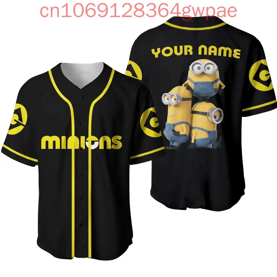 Custom Minions Baseball Jersey – Personalized Name & Fun Design For Fans Image