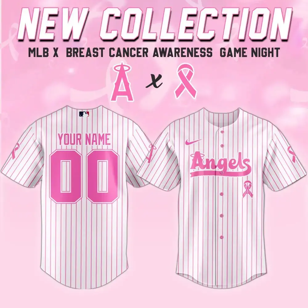 Custom Mlb Breast Cancer Awareness Jersey - New Angels Collection Image