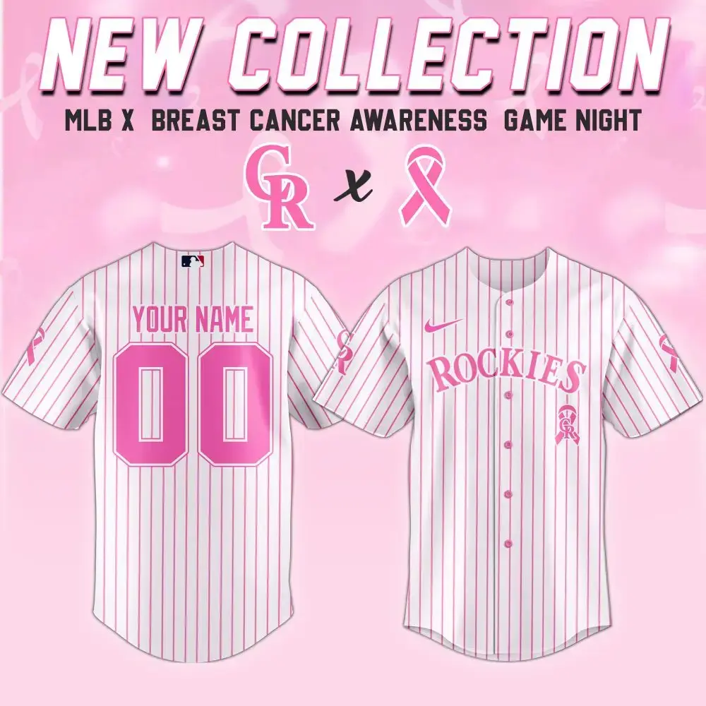 Custom Mlb Rockies Breast Cancer Awareness Jersey - New Collection, Support & Style! Image