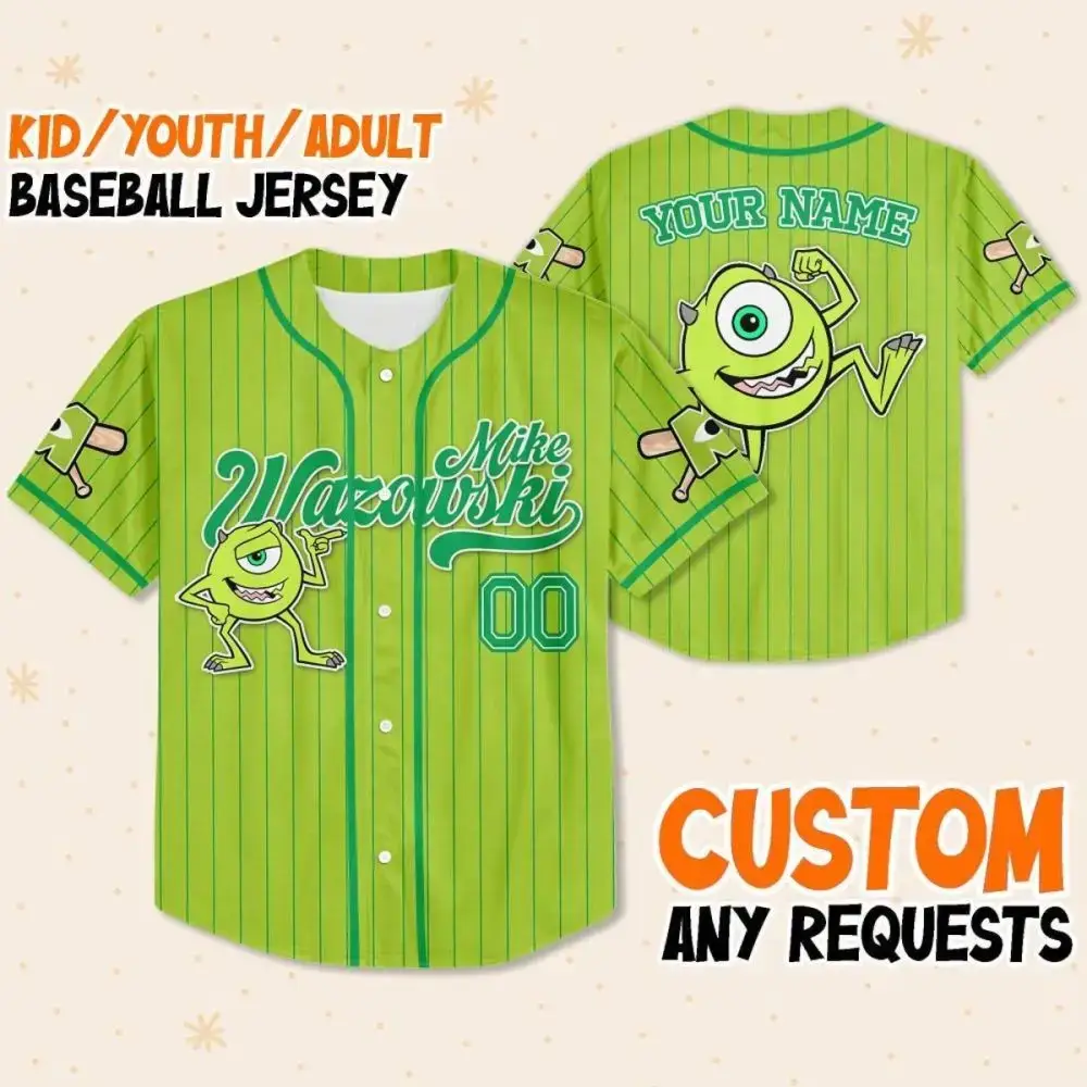 Custom Monsters-Themed Baseball Jersey – Kids/Youth/Adults – Personalize With Any Name! Image