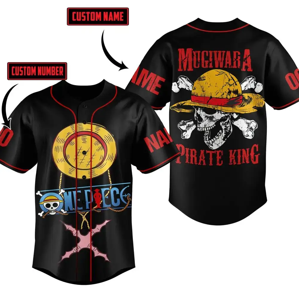 Custom Name & Number Pirate Anime Baseball Jersey – Unique Gift For Fans Image