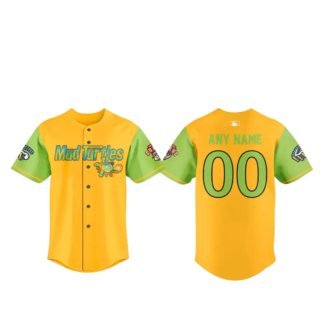 Custom Name and Number Altoona Mud Turtles 2026 Baseball Jersey Image