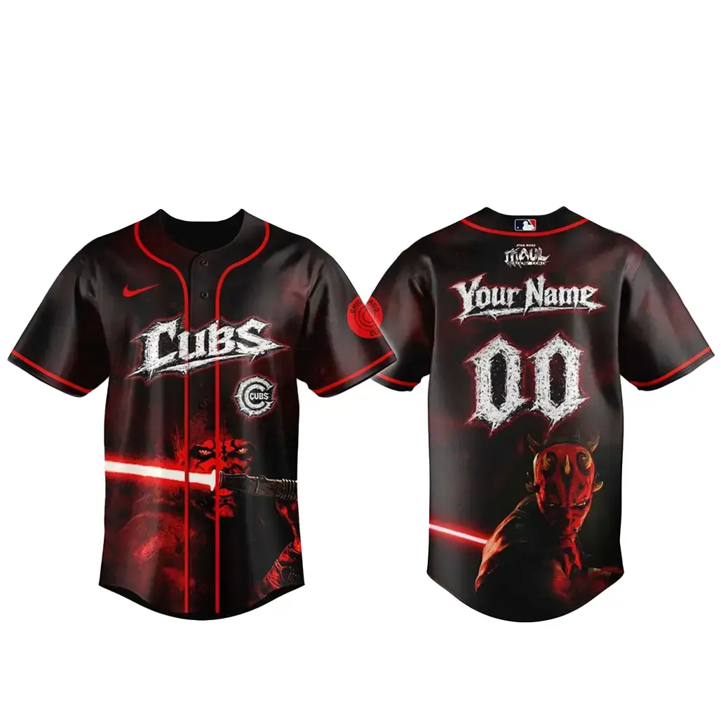 Custom Name and Number Chicago Cubs x Star Wars Maul Shadow Lord 2026 Baseball Jersey Image