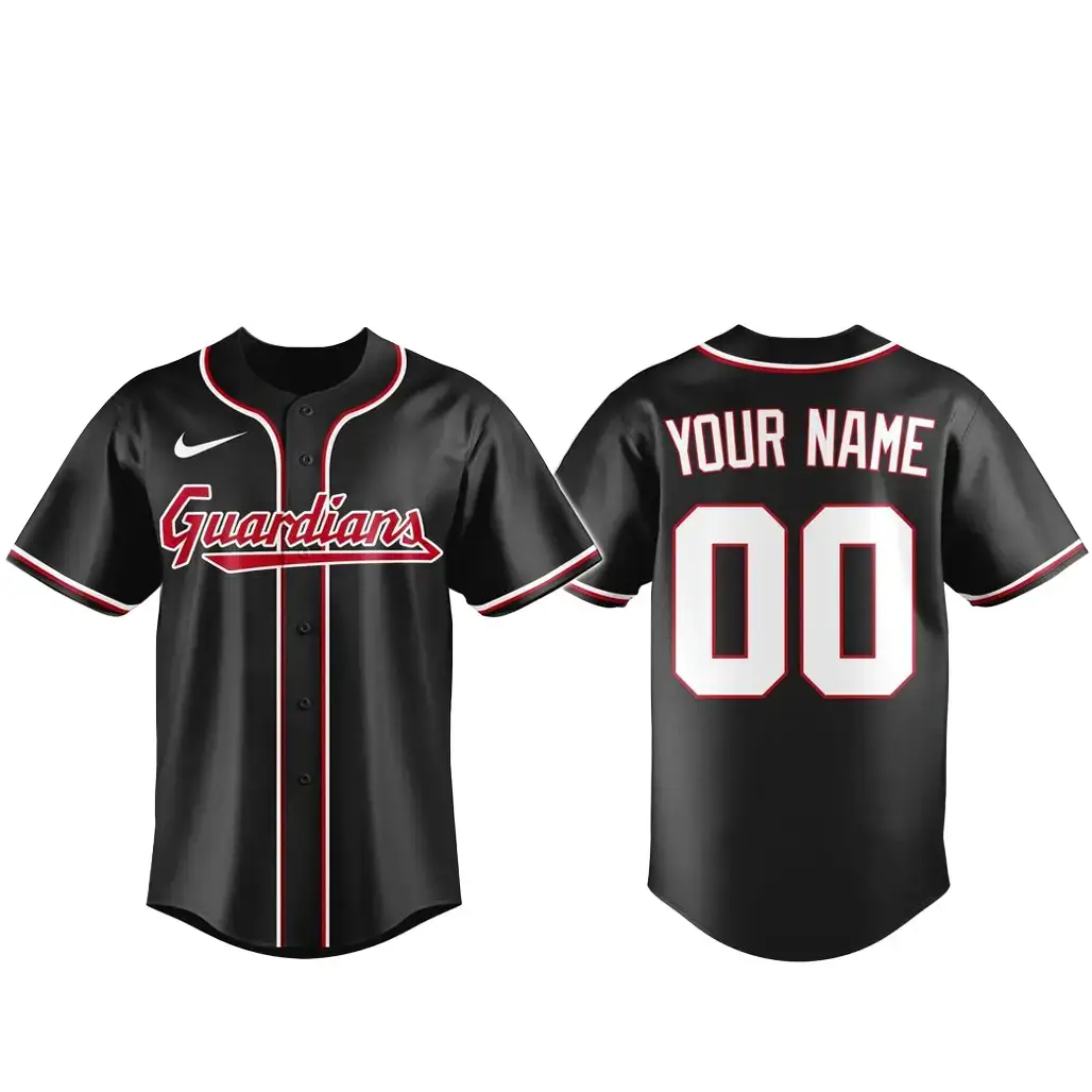 Custom Name and Number Cleveland Guardians Blackout Built For The Night 2026 Baseball Jersey Image