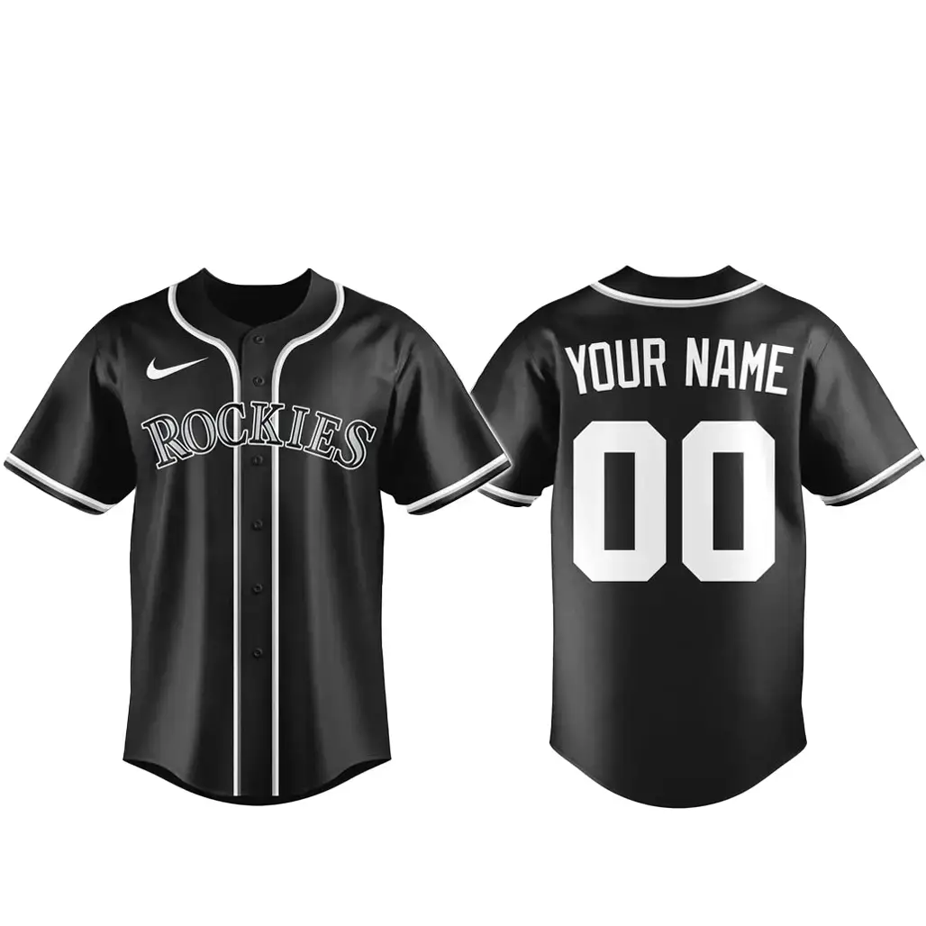 Custom Name and Number Colorado Rockies Blackout Built For The Night 2026 Baseball Jersey Image