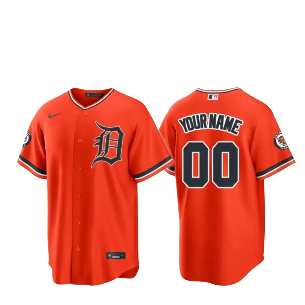Custom Name and Number Detroit Tigers x City Classic Night 2026 Orange Baseball Jersey Image
