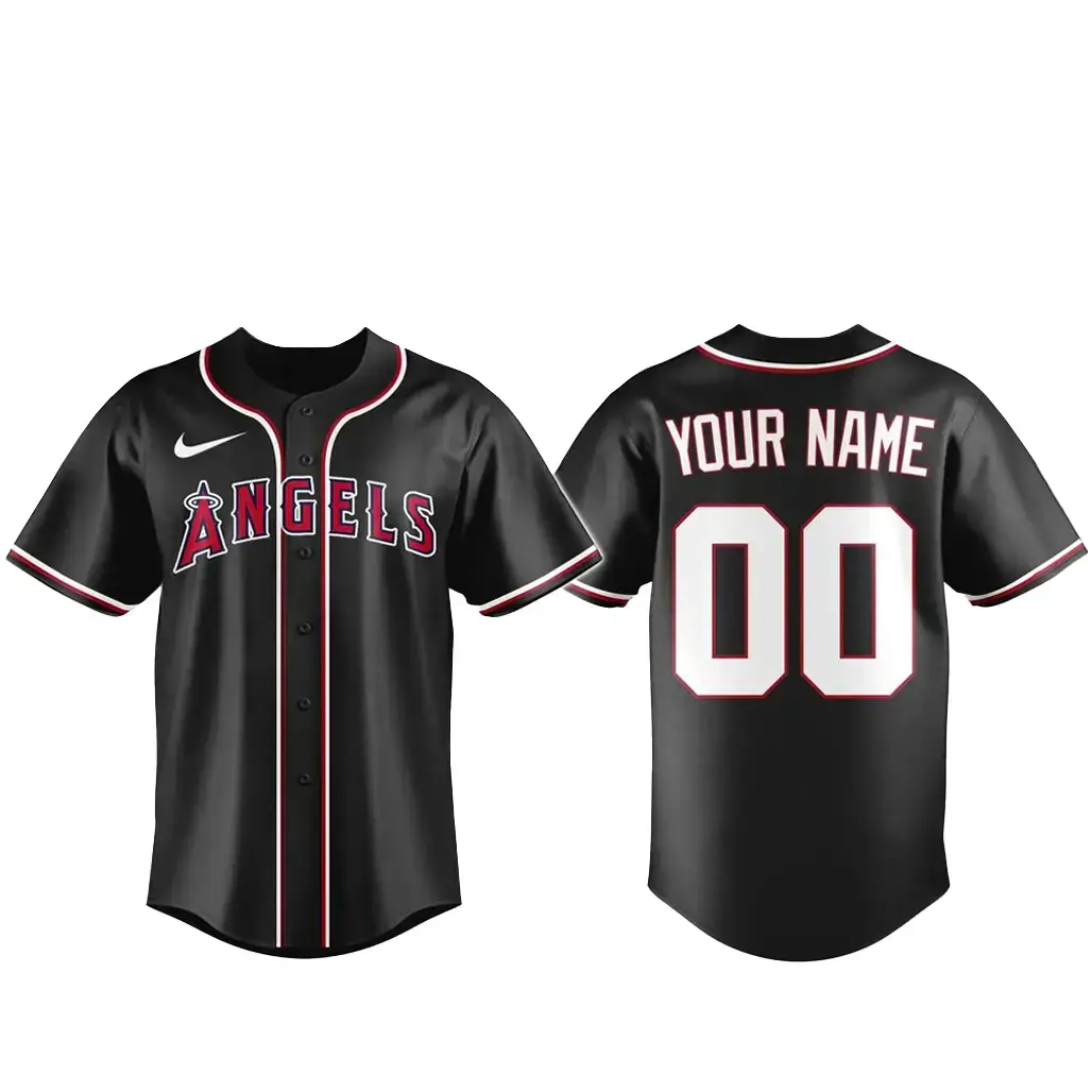 Custom Name and Number Los Angeles Angels Blackout Built For The Night 2026 Baseball Jersey Image