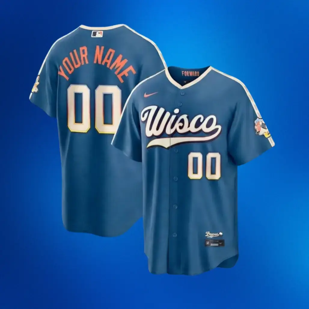 Custom Name and Number Milwaukee Brewers 2026 City Connect Stadium Baseball Jersey Image