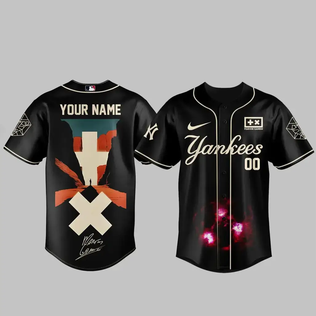 Custom Name and Number New York Yankees x Martin Garrix Americas Tour 2026 Baseball Jersey Image