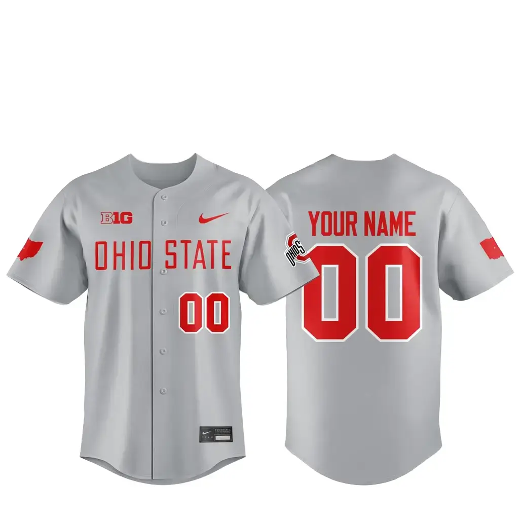 Custom Name and Number Ohio State Buckeyes 2026 Baseball Jersey Image