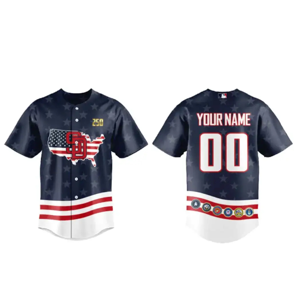 Custom Name and Number San Diego Padres Military Appreciation 2026 Baseball Jersey Image