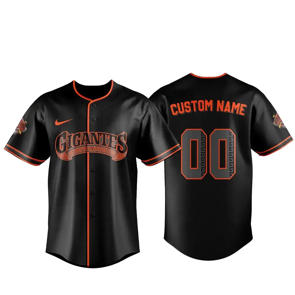 Custom Name and Number San Francisco Giants Gigantes Black 2026 Baseball Jersey Image
