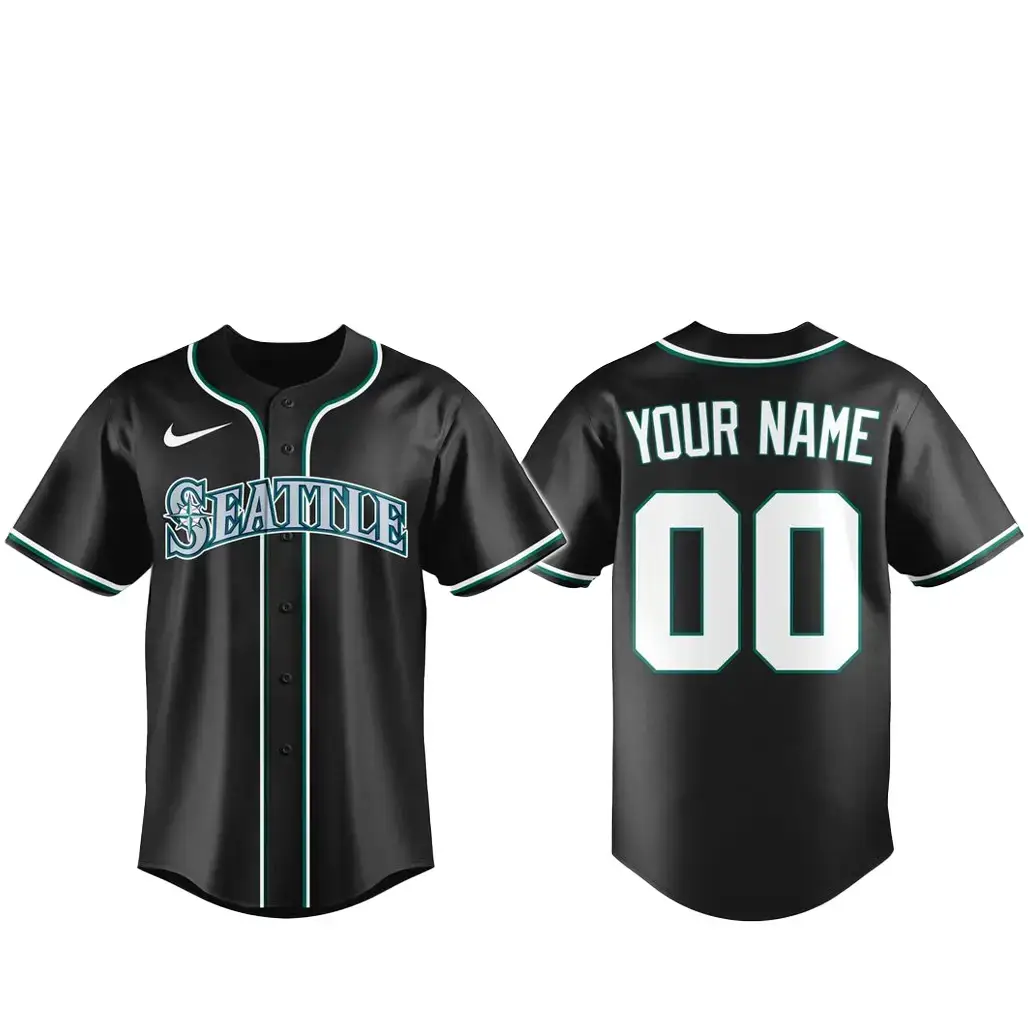 Custom Name and Number Seattle Mariners Blackout Built For The Night 2026 Baseball Jersey Image
