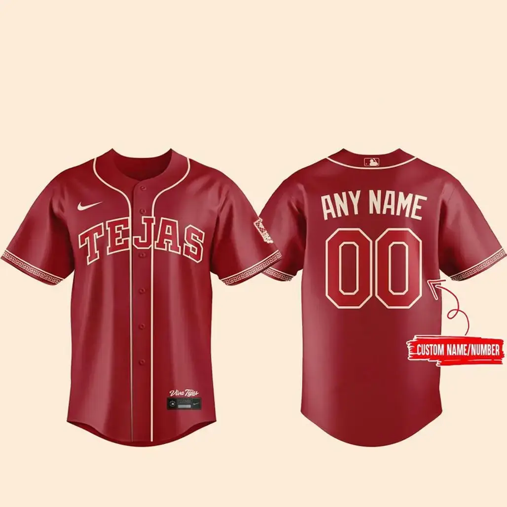 Custom Name and Number Texas Rangers City Connect 2026 Tejas Baseball Jersey Image
