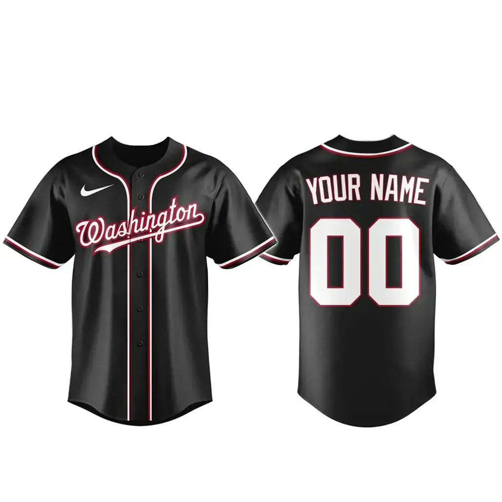 Custom Name and Number Washington Nationals Blackout Built For The Night 2026 Baseball Jersey Image