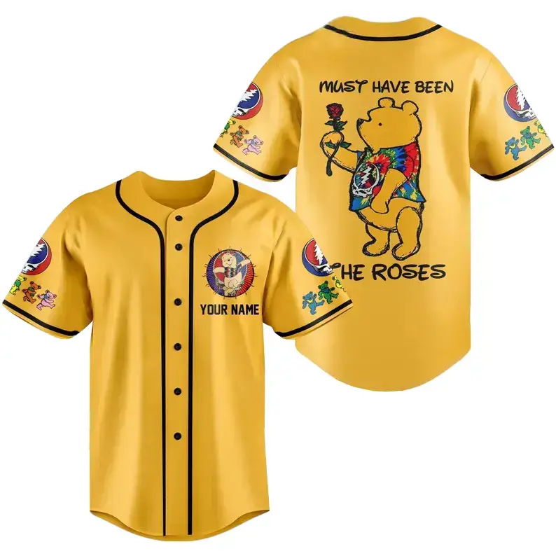 Custom Name Must Have Been the Roses Grateful Dead Pooh Baseball Jersey Image