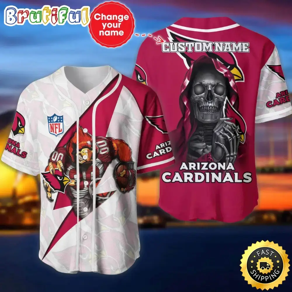 Custom Name NFL Arizona Cardinals Baseball Jersey The Reaper Shirts Image
